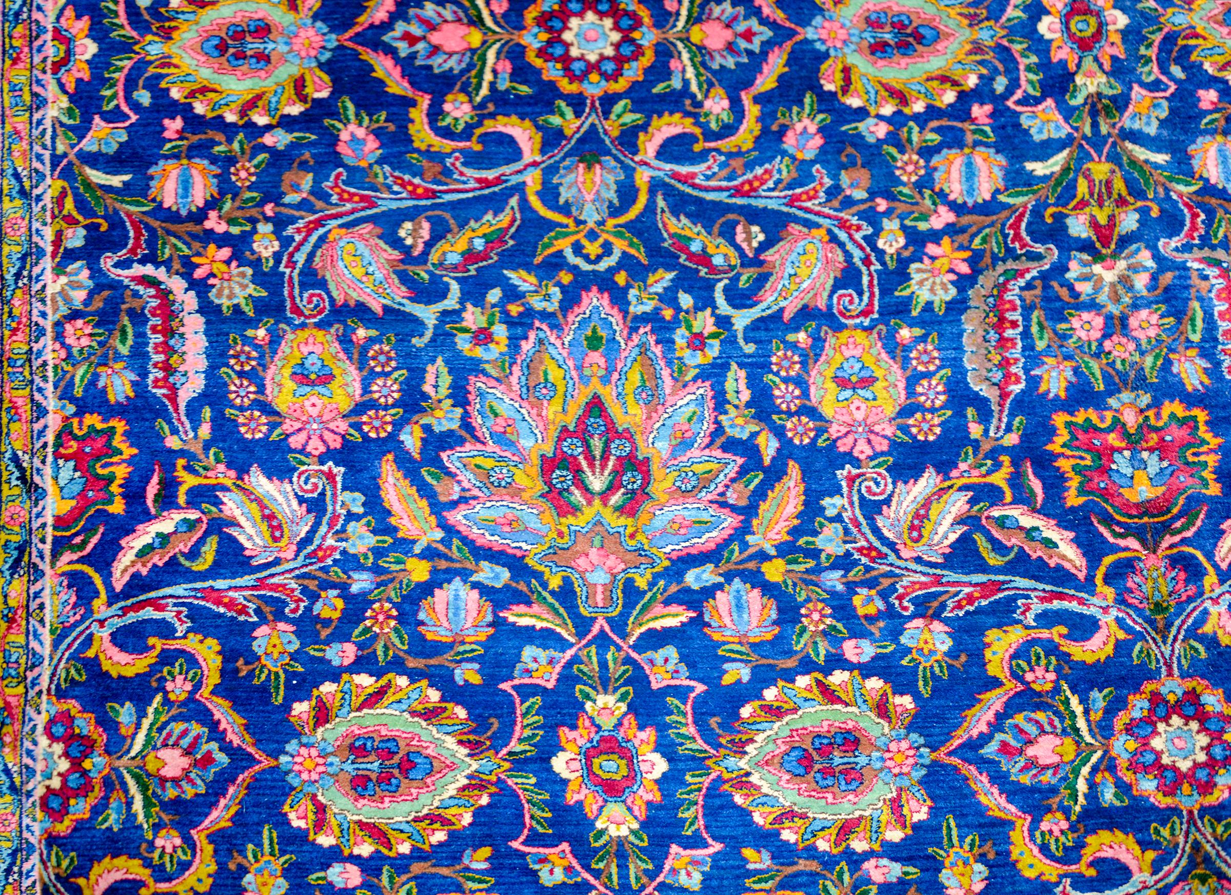 Vegetable Dyed Magical Early 20th Century Yadz Rug For Sale