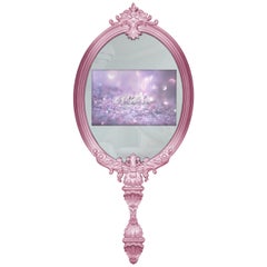 Magical Kids Mirror in Pink with Wood Frame and a TV by Circu Magical Furniture
