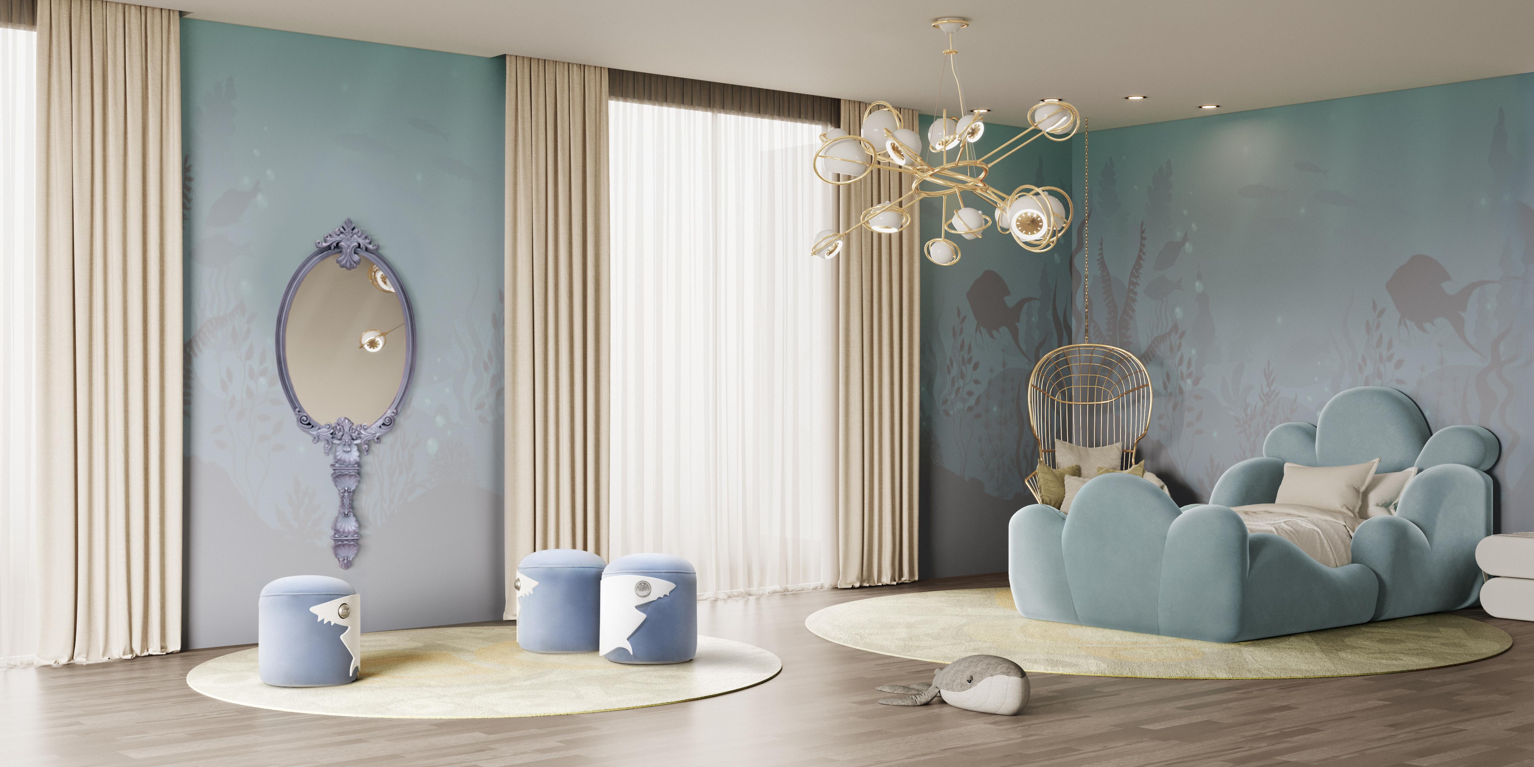 Portuguese Magical Kids Wall Mirror in Blue featuring a TV by Circu Magical Furniture For Sale