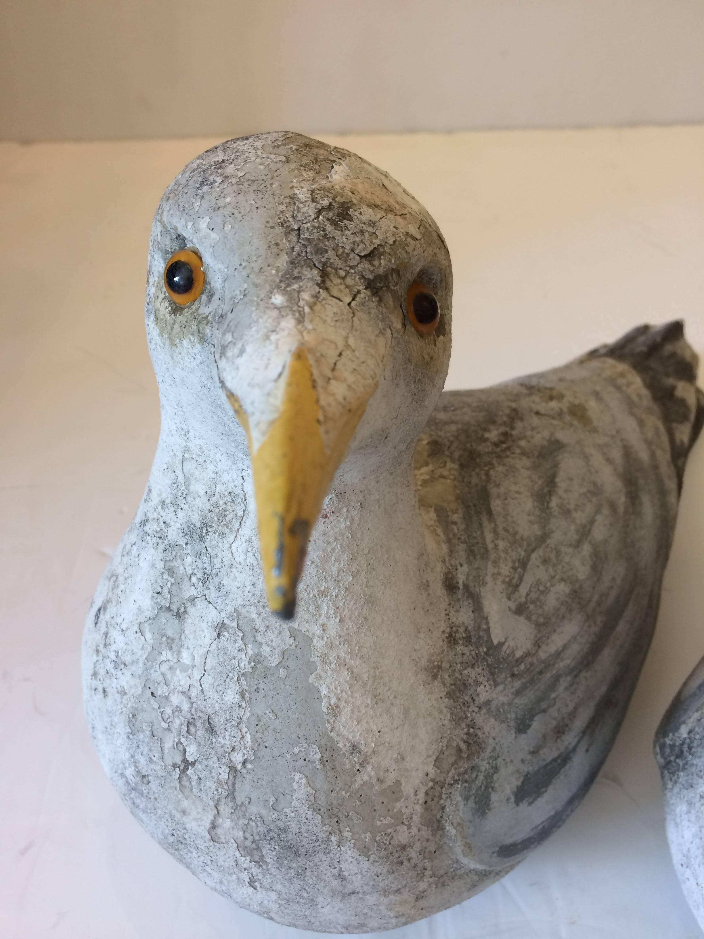 Magical Pair of Concrete Seagull Sculptures 4