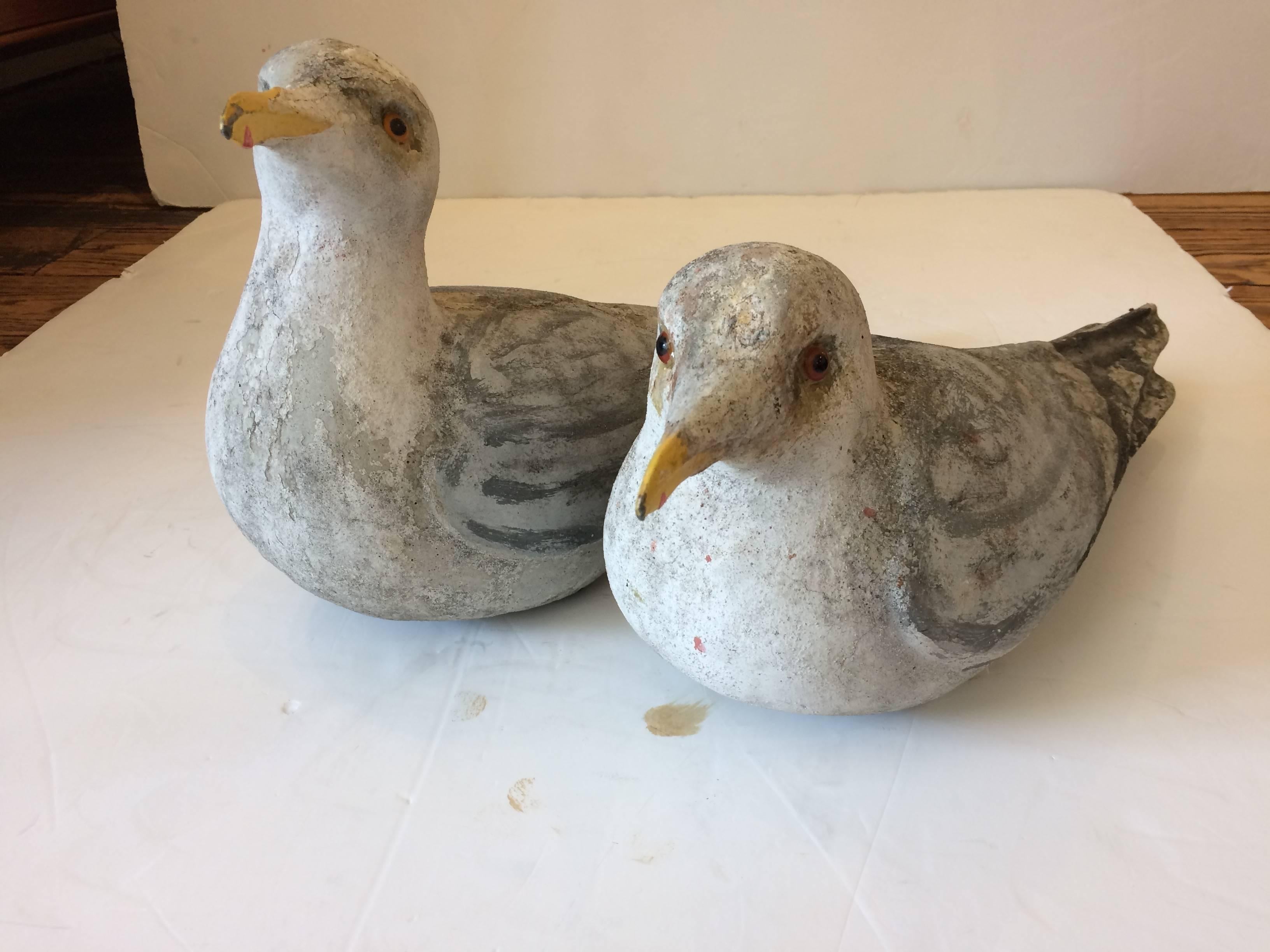 Magical Pair of Concrete Seagull Sculptures 5