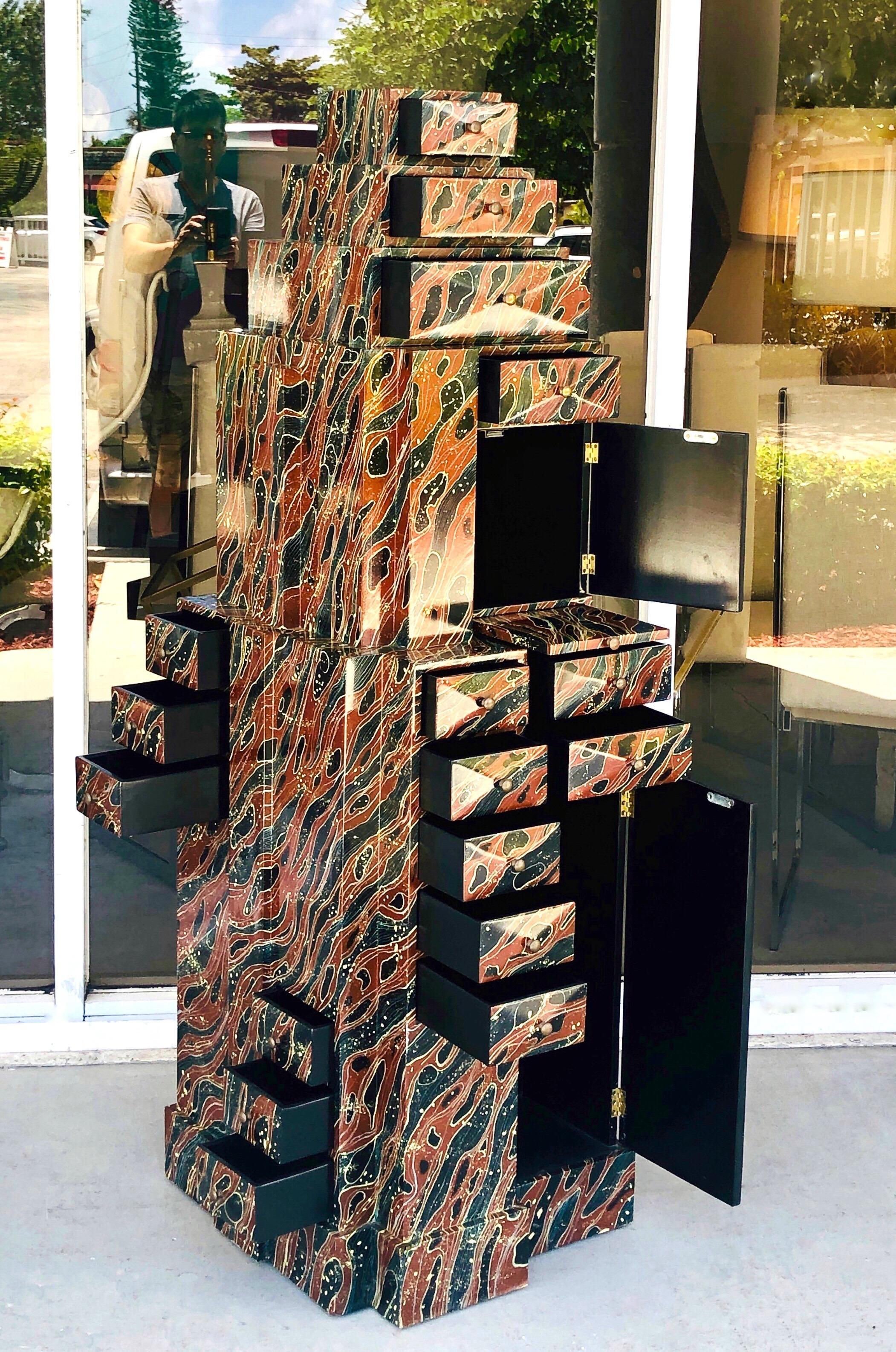 Magical Skyscraper Chest of Drawers Sculptural Modern, 1980s 4