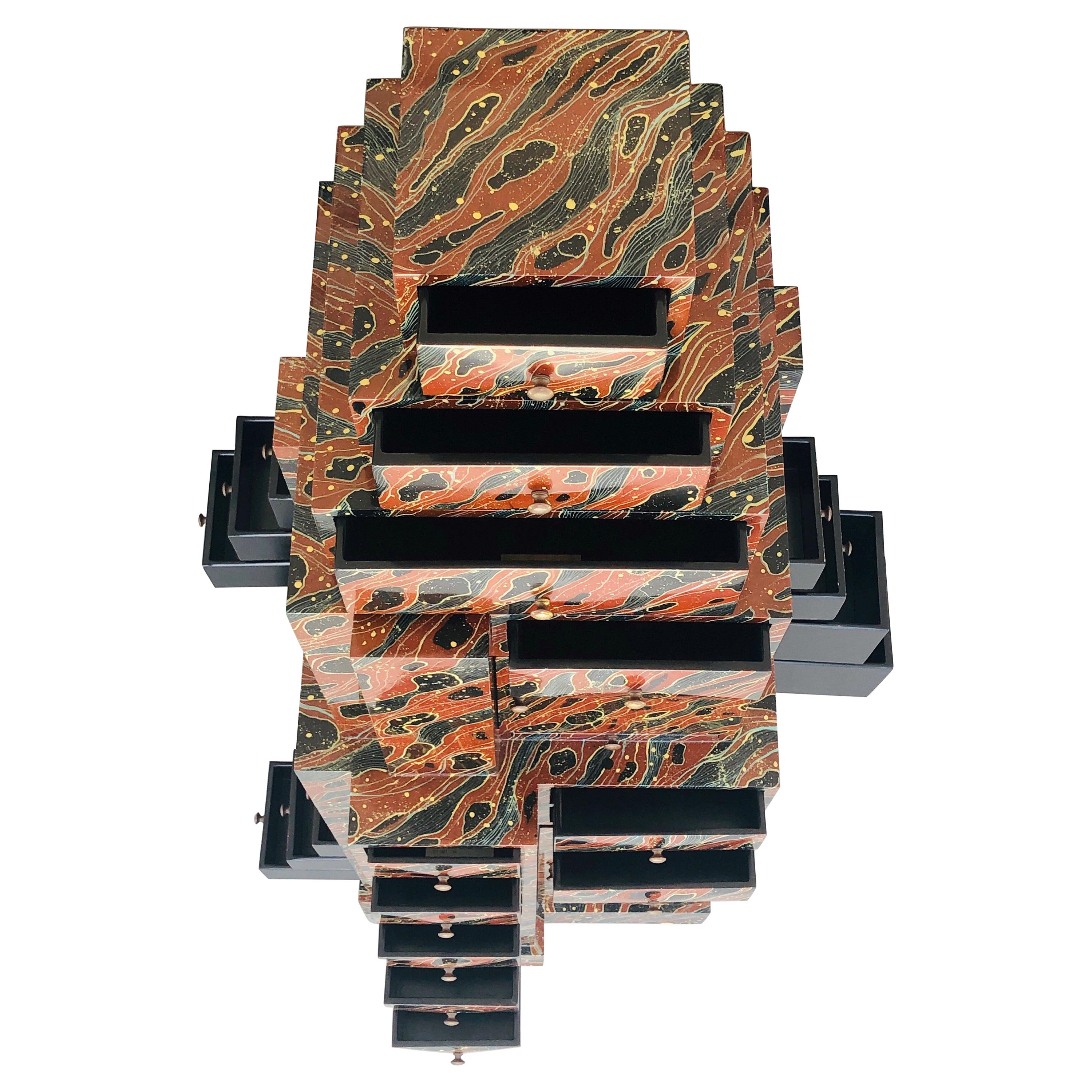 Magical Skyscraper Chest of Drawers Sculptural Modern, 1980s