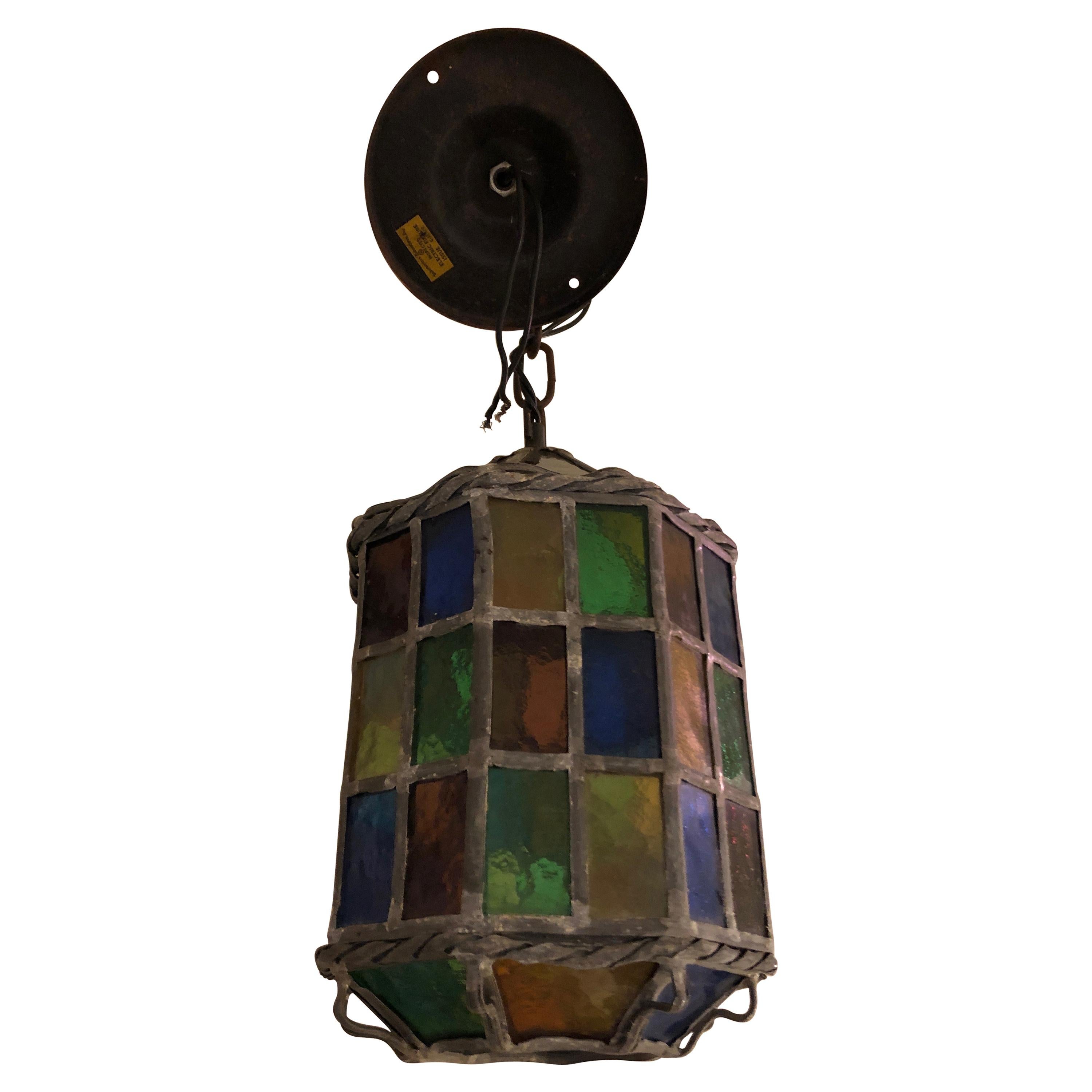 Magical Stained Glass Lantern Shaped Pendant Chandelier