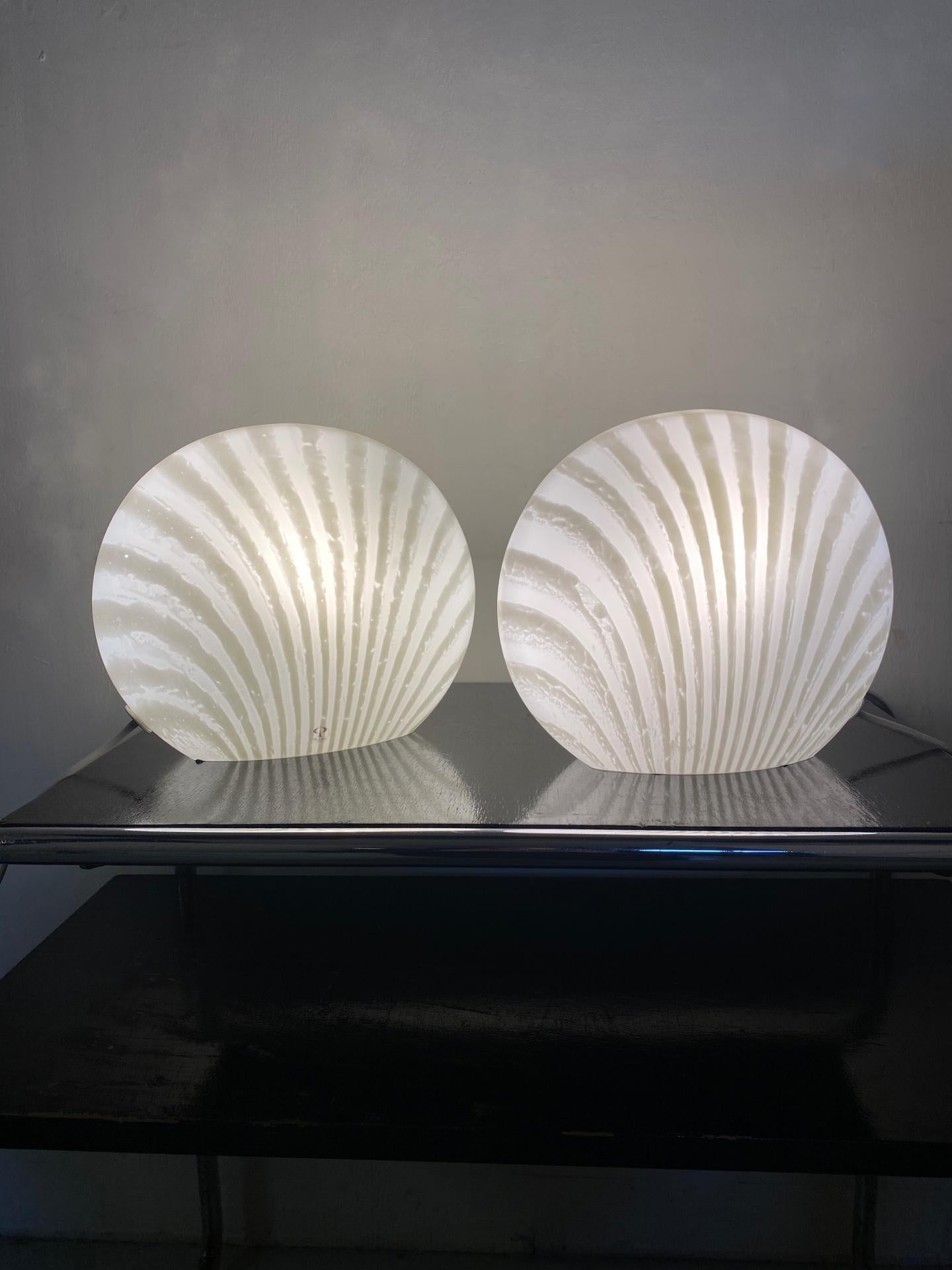 Mid-Century Modern Magical table lamps glass Peill Putzler- Zebra series 1960-set For Sale