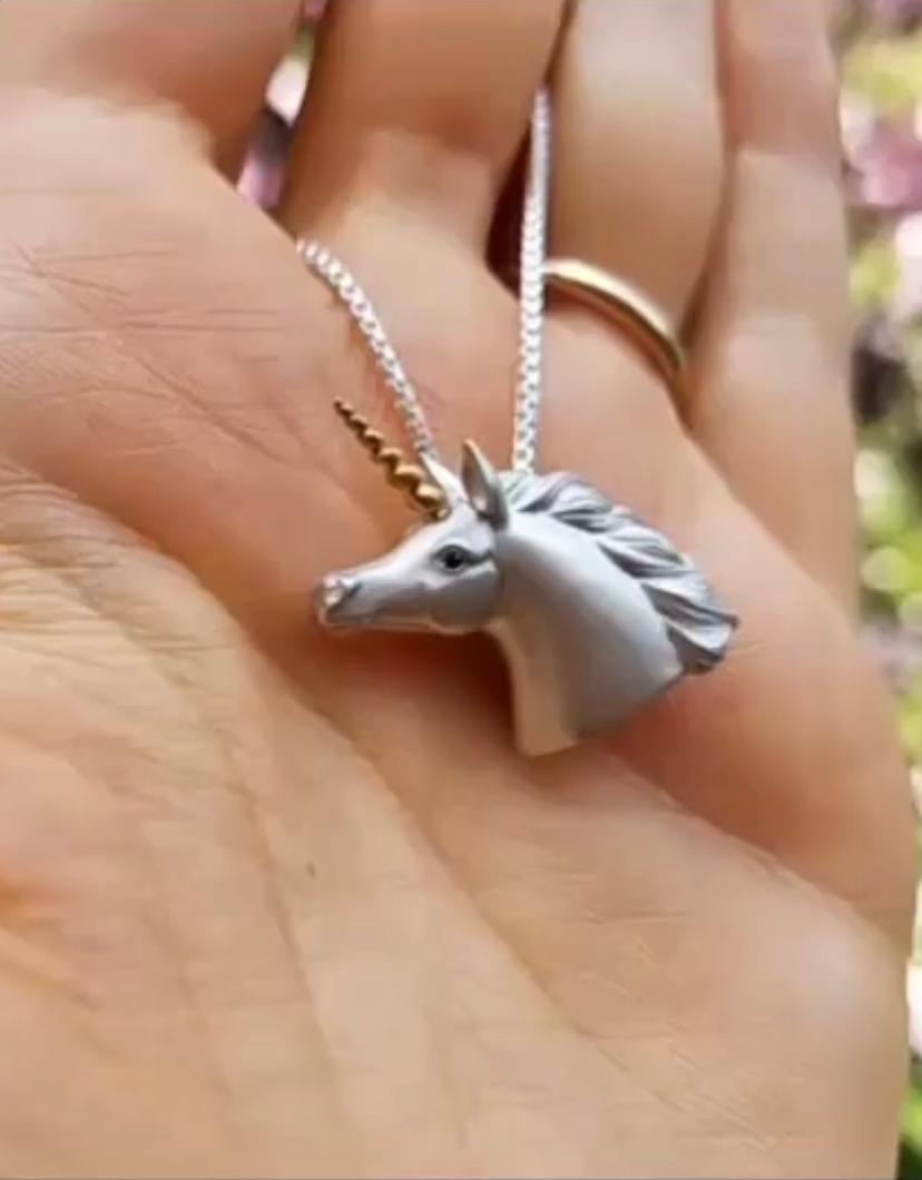diamond unicorn necklace