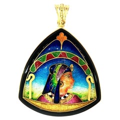 Magick by Fusager & Demski — Vintage 14K YG Vitreous Cloisonné Enamel Pendant