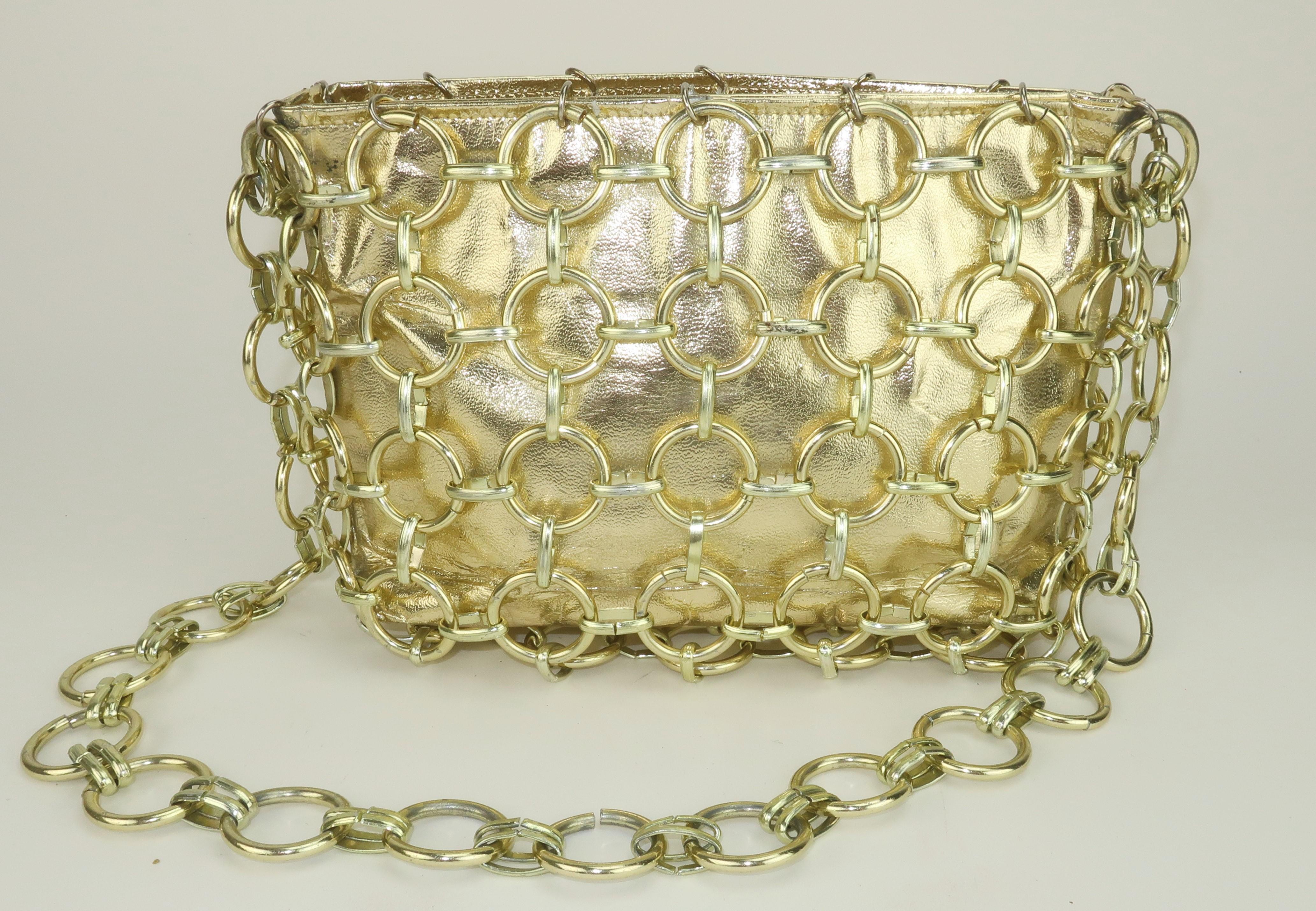 gold chain mail bag