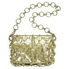 Mail Link Handtasche aus Gold mit Kette, 1960er-Jahre