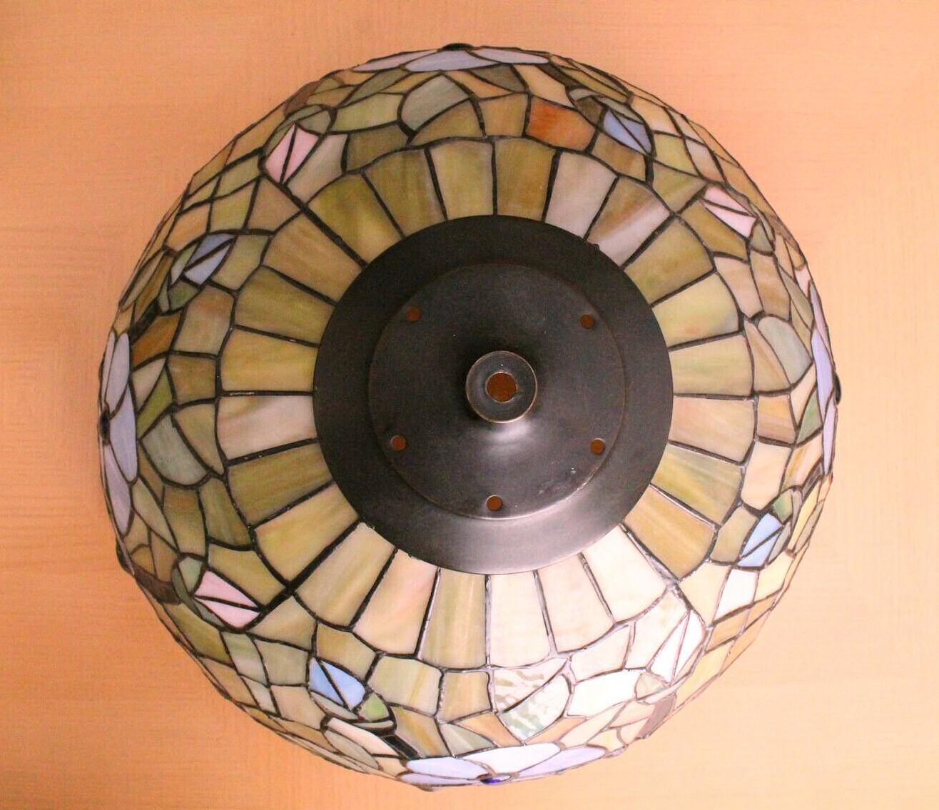 Magificent 1920s Art Nouveau Metal Sculptural Lotus Lamp. Camed Art Glass In Good Condition For Sale In Peoria, AZ