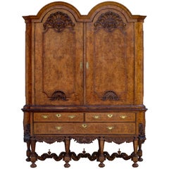 Magificent Dutch 'Daniel Marot' Baroque Walnut Burr Cabinet on Stand, circa 1720