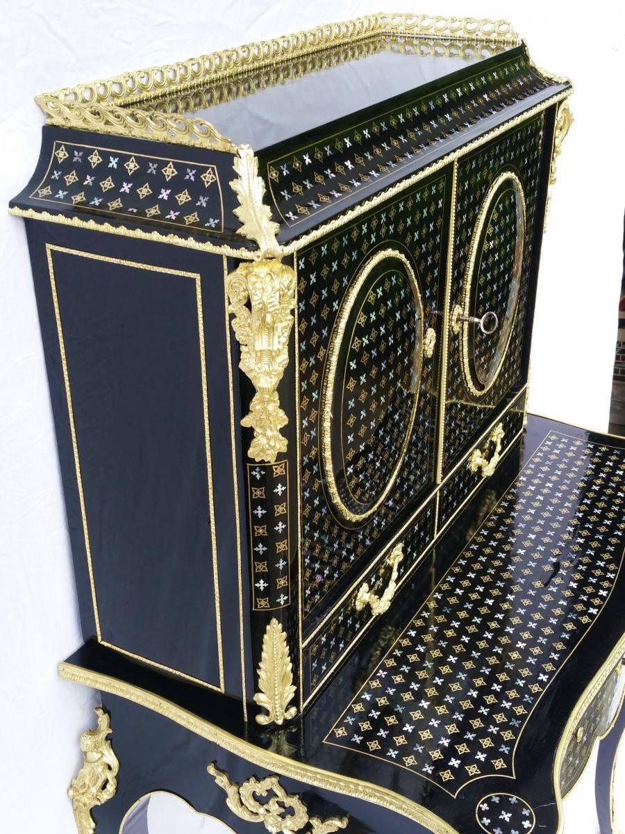 Mid-19th Century Maginificent Napoleon III Boulle Marquetry Secretary Cabinet, France, 1860