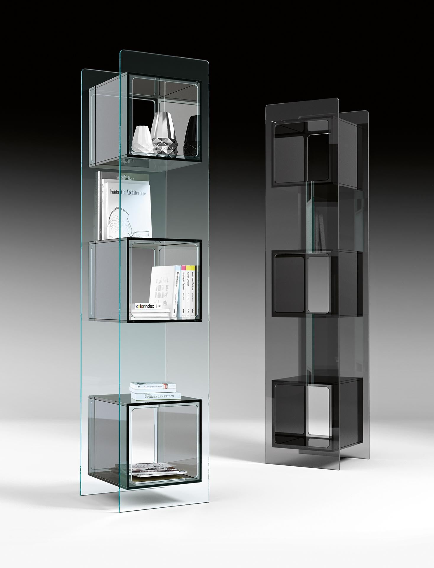 Modern Magique TOTEM Glass Cabinet in White by Studio Klass for Fiam For Sale