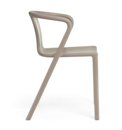 Magis Air-Armchair by Jasper Morrison, Beige Stackable Outdoor Chair with Arms