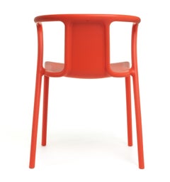 Magis Air-Armchair by Jasper Morrison, Orange Stackable Outdoor Chair with Arms