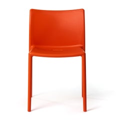 Magis Air-Chair by Jasper Morrison, Orange Stackable Outdoor Chair, Set of 4