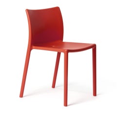 Magis Air-Chair by Jasper Morrison, Red Stackable Outdoor Chair, Set of 4