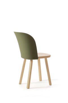 Magis Alpina Dining Chairs by Barber & Osgerby, Ash Wood and Green Back Set of 2