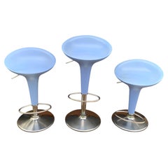 Magis Bombo Barhocker von Stefano Giovannoni, Blau, Höhenverstellbar