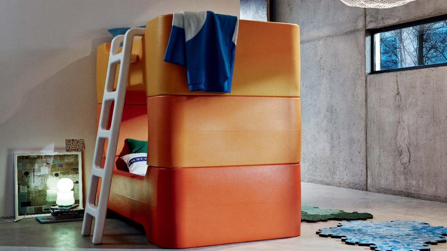 italien Magis Bunky - Lit modulable / Lit superposé - Design Marc Newson - Orange en vente