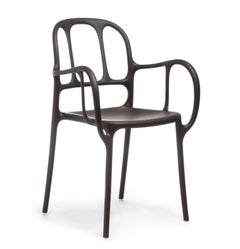 Magis Milà Chair with Arms by Jaime Hayón - Dark brown - Set of 4 chairs