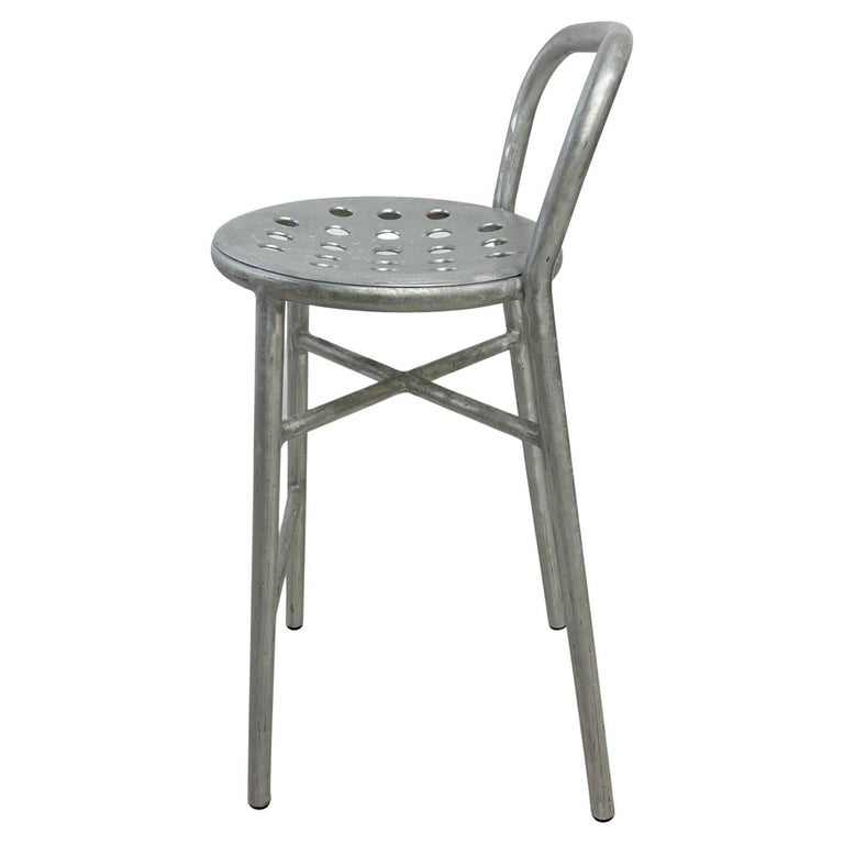 Magis Pipe Bar Stool Perforated Aluminum by Jasper Morrison For Sale at