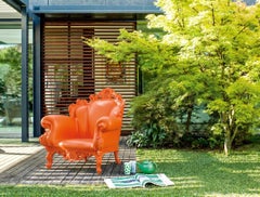 Fauteuil d'extérieur postmoderne italien « Magis Proust » d'Alessandro Mendini, orange
