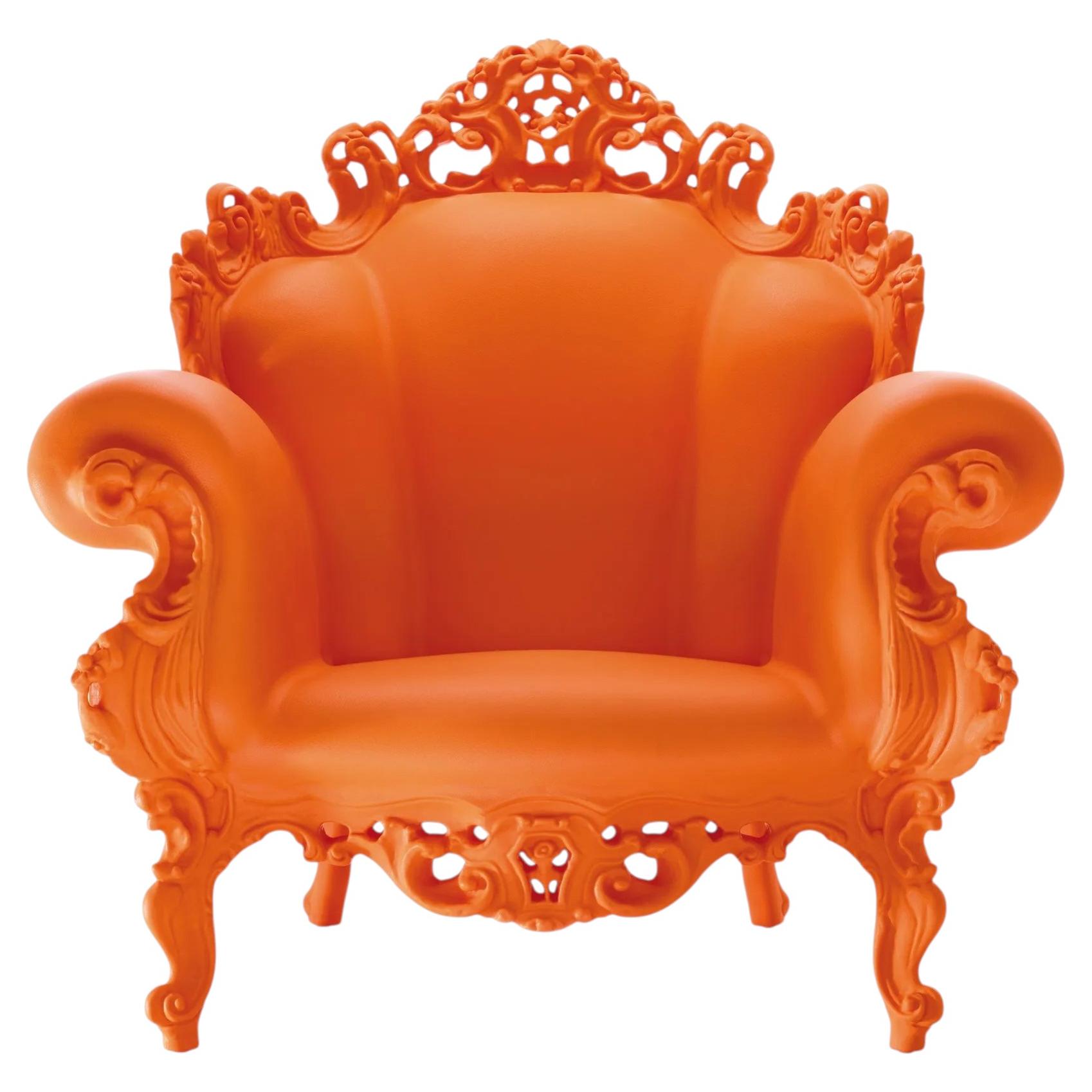 Sillón de exterior posmoderno italiano «Magis Proust», de Alessandro Mendini, color naranja