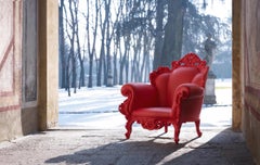 Fauteuil d'extérieur postmoderne italien « Magis Proust » d'Alessandro Mendini, rouge