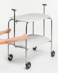 Magis Transit Klappbarer Bar-/Servierwagen von David Mellor, verchromter Stahl