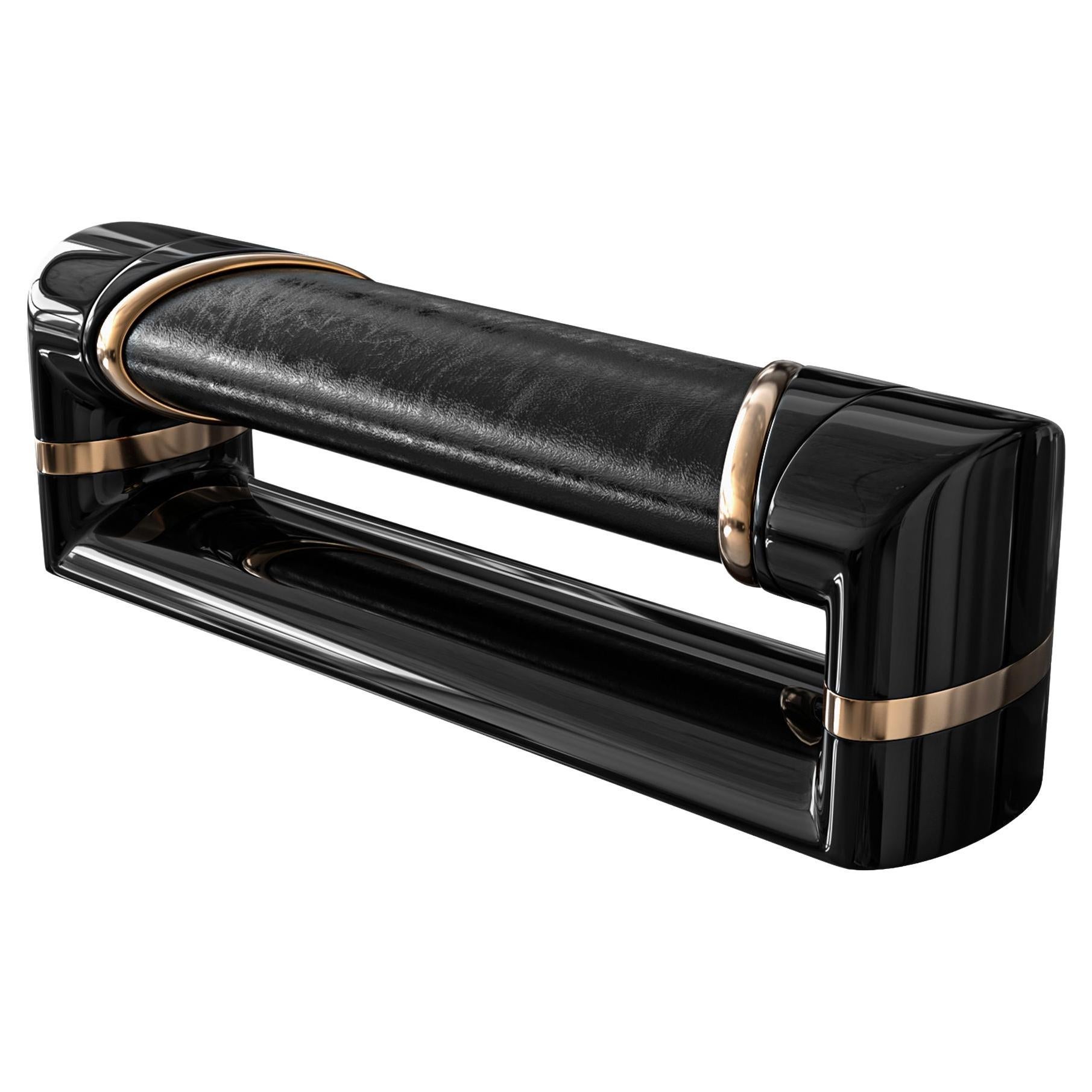 "Magistrale" Bench, Stainless Steel and Bronze Details, Handmade, Istanbul