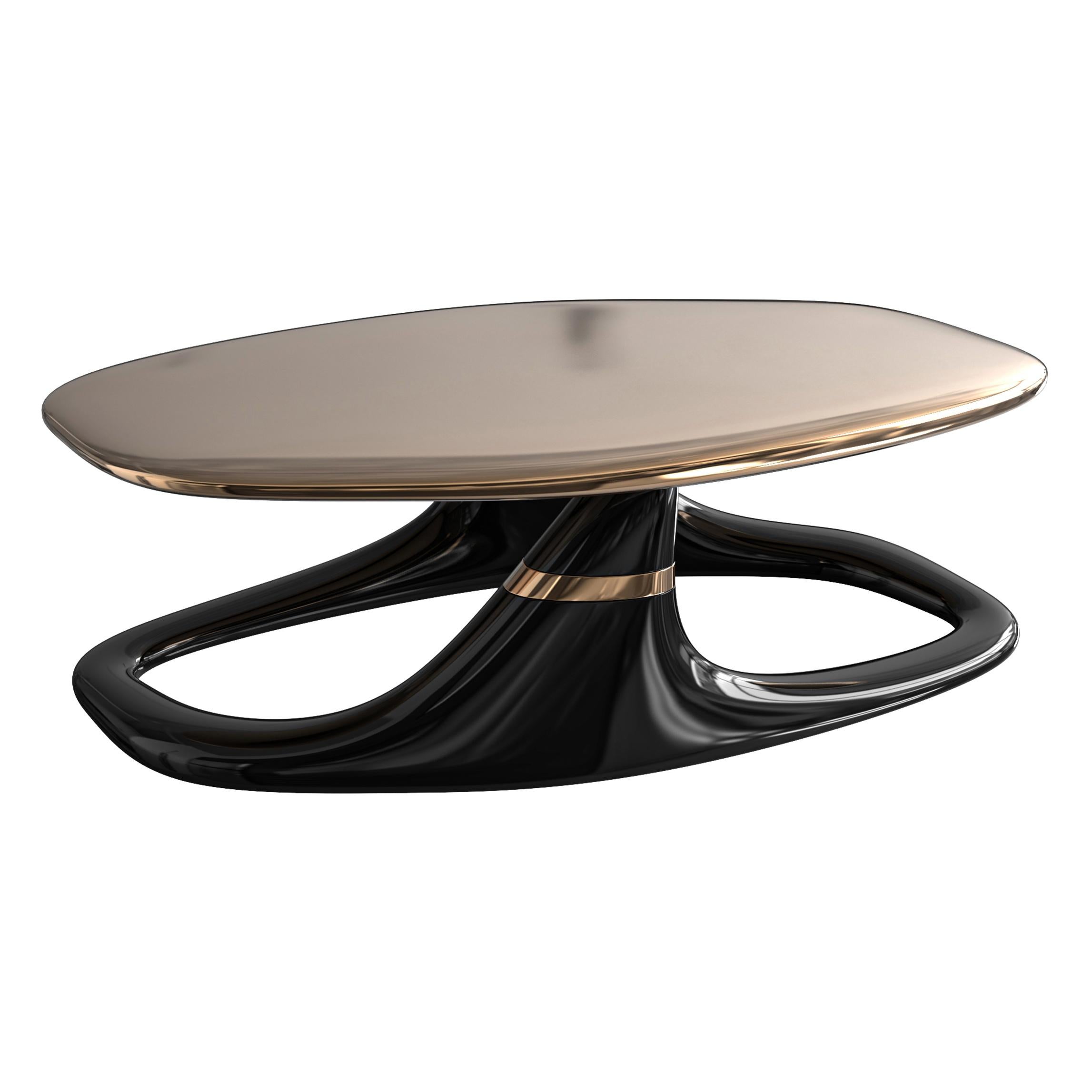 Couchtisch „Magistrale“ mit Bronze, Edelstahl, handgefertigt, Istanbul (Türkisch) im Angebot