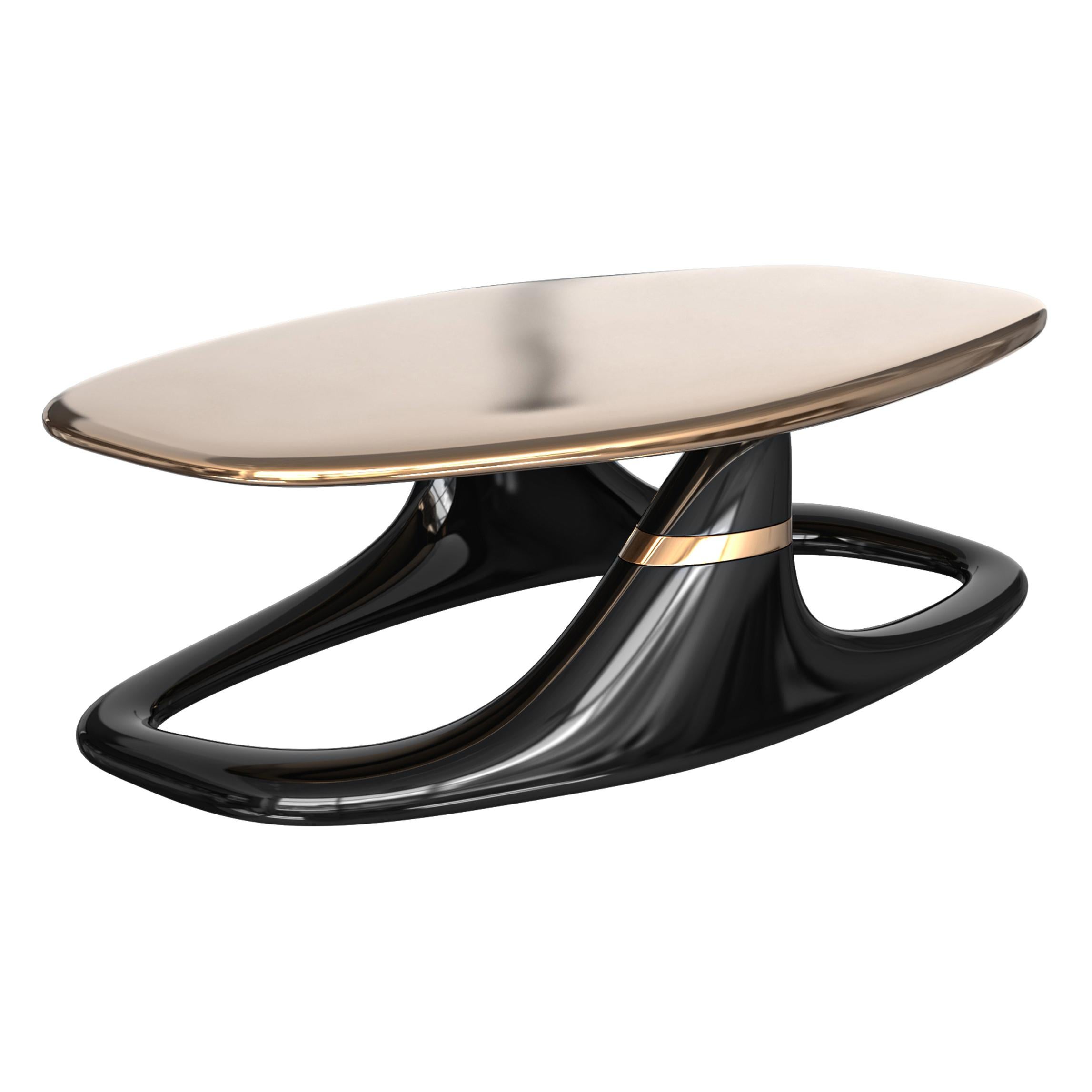 Couchtisch „Magistrale“ mit Bronze, Edelstahl, handgefertigt, Istanbul im Angebot 2
