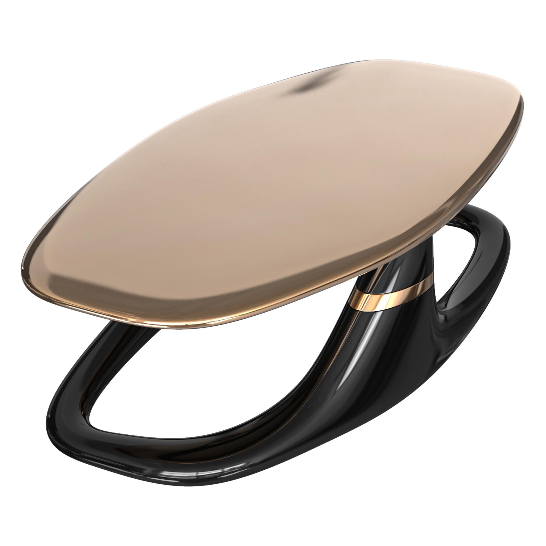Couchtisch „Magistrale“ mit Bronze, Edelstahl, handgefertigt, Istanbul im Angebot 3