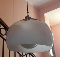 Magistretti 'Omega' Mid-Century Modern Glass Pendant for Artemide, Italy, 1961