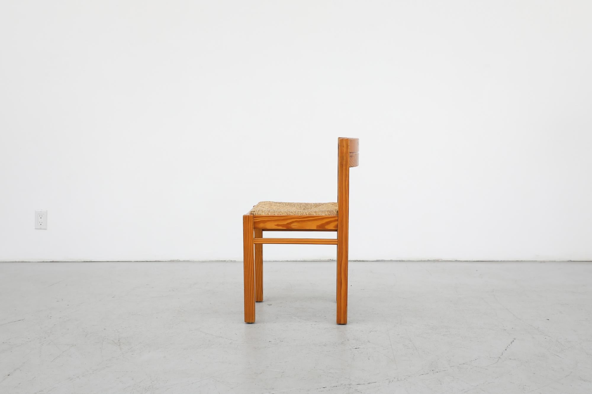 Single Magistretti Style Pine Dining Chair by Martin Visser for 't Spectrum In Good Condition For Sale In Los Angeles, CA