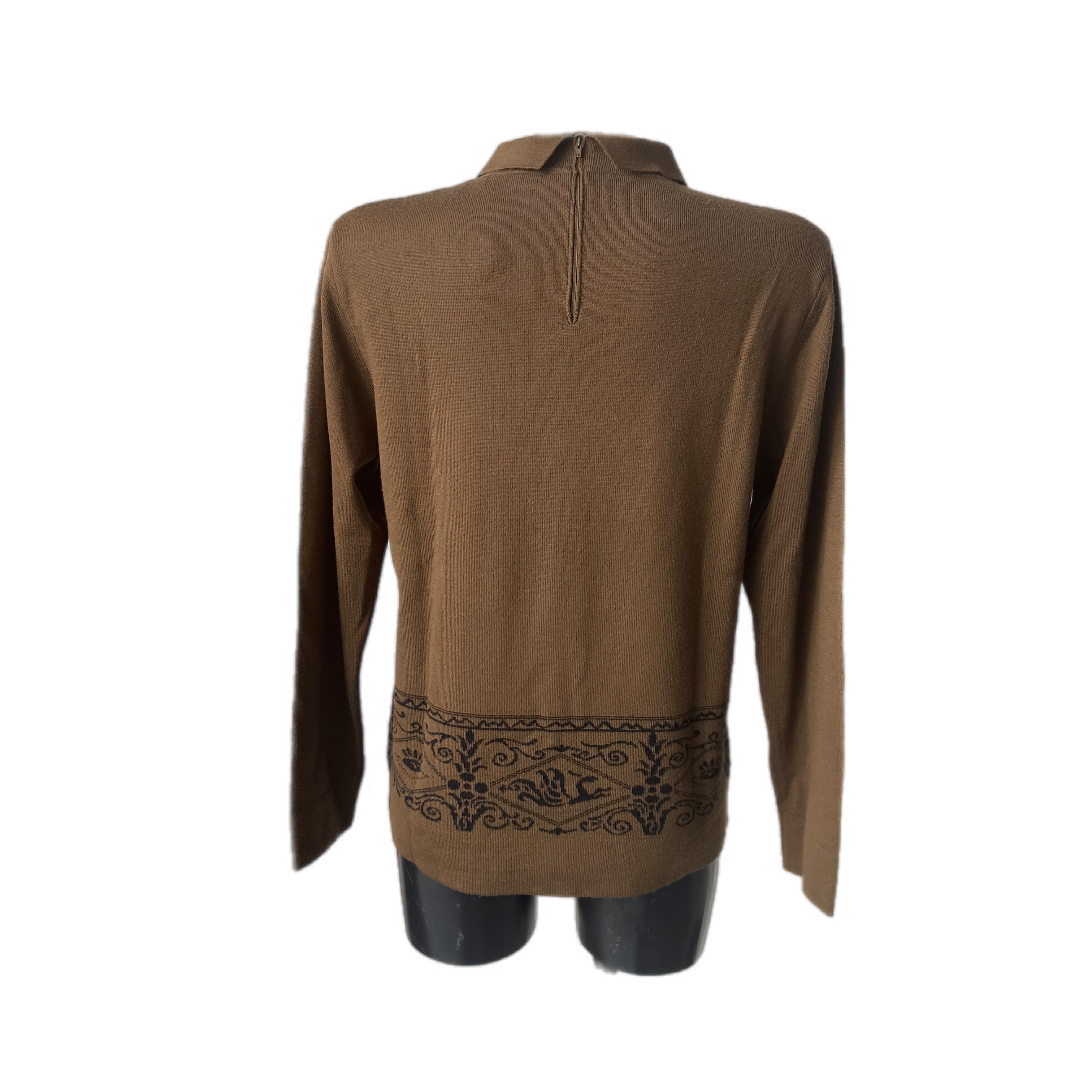 Black Genny 80s wool sweater For Sale