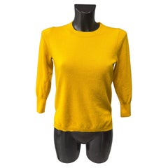 J.Crew pure mustard yellow cashmere sweater, 3/4 sleeves