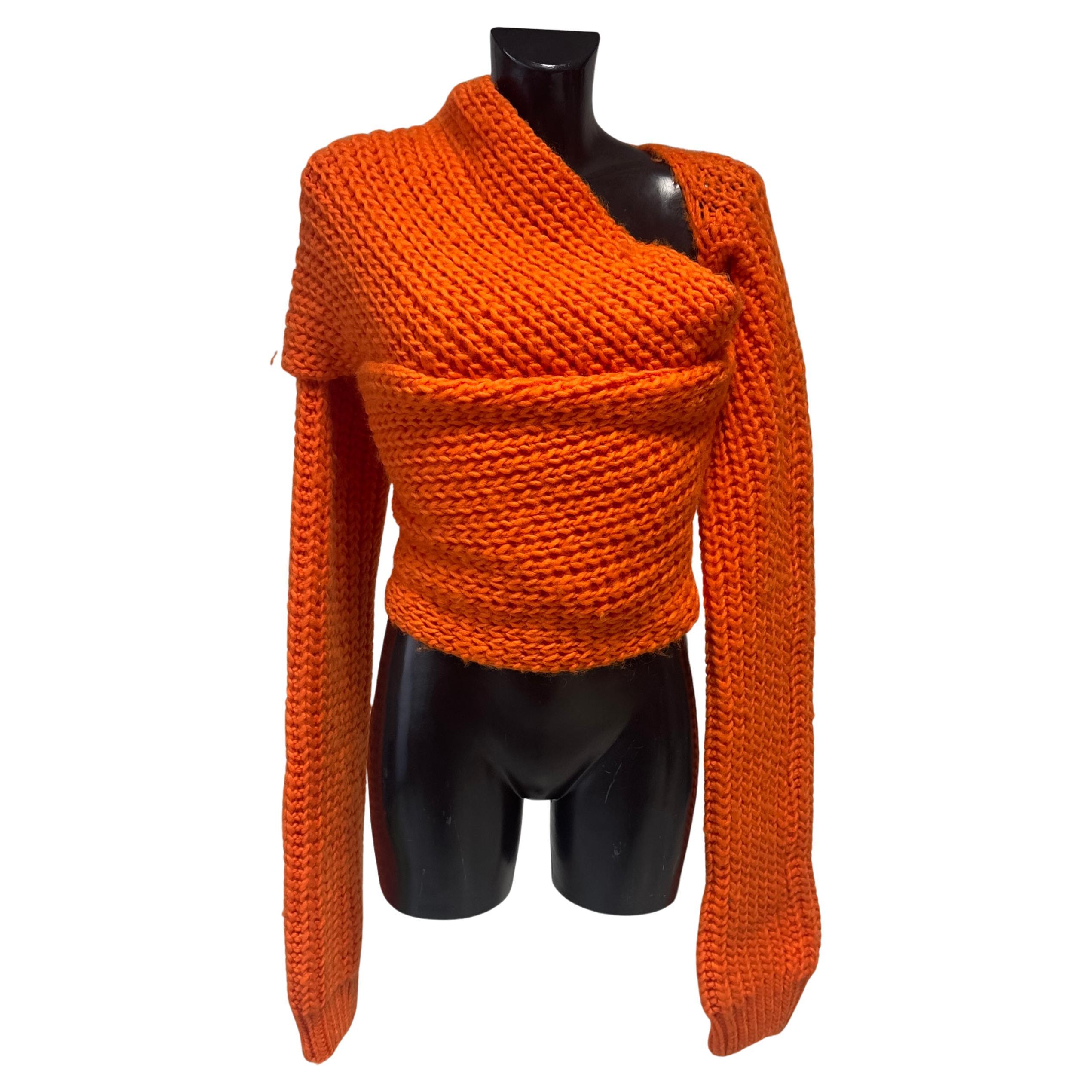 Oversize Sweater Chunky Knit Orange Vintage Yohji Yamamoto