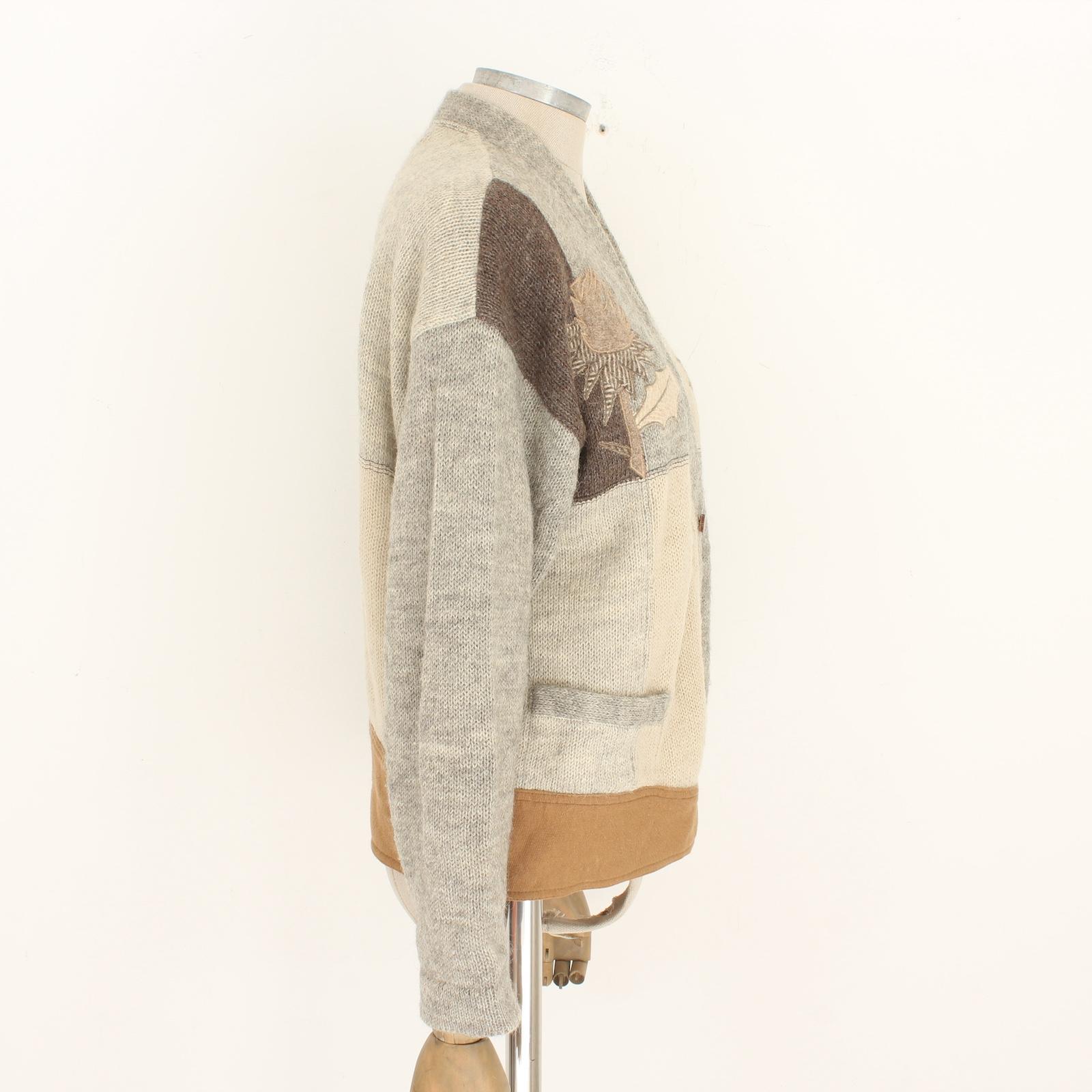 Women's or Men's Maglione Stile Cardinan Jean-Charles de Castelbajac in Alpaca Beige anni 80