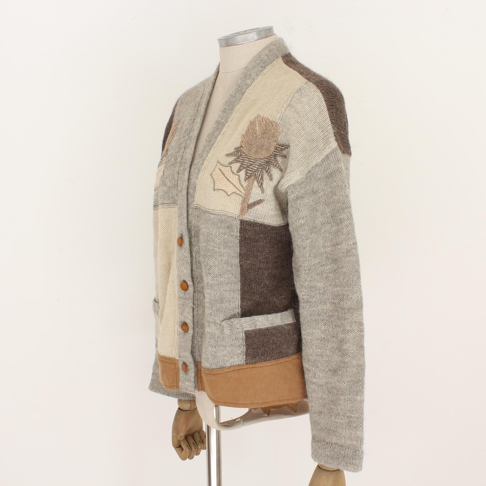 Maglione Stile Cardinan Jean-Charles de Castelbajac in Alpaca Beige anni 80 2