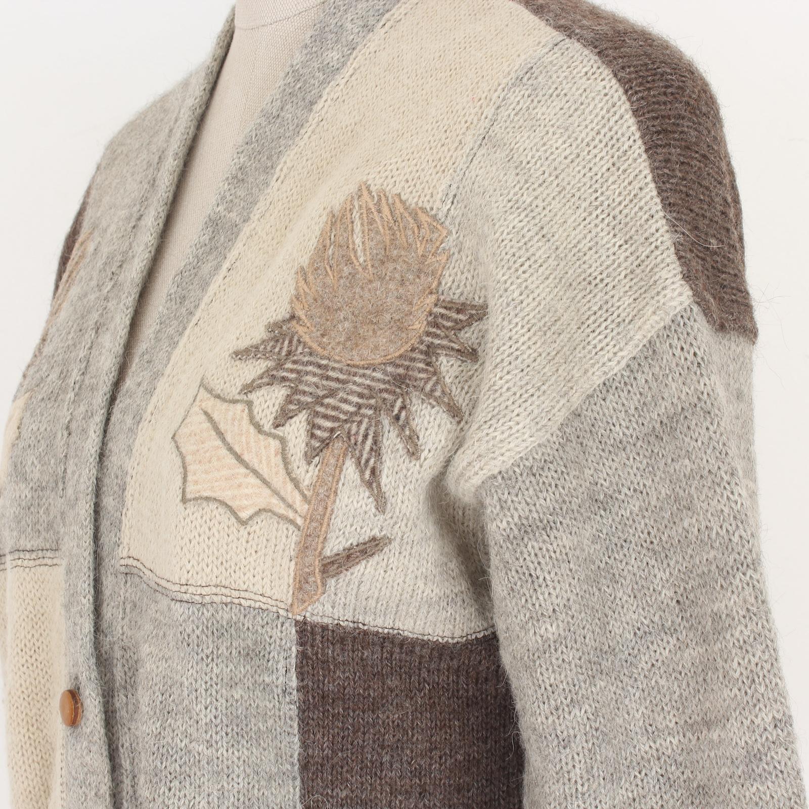 Maglione Stile Cardinan Jean-Charles de Castelbajac in Alpaca Beige anni 80 3