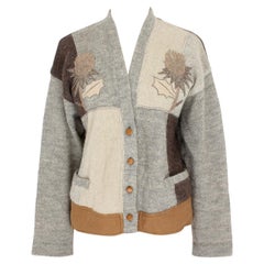 Maglione Stile Cardinan Jean-Charles de Castelbajac in Alpaca Beige anni 80