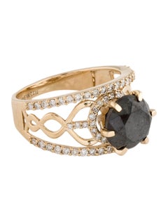 Dazzling 14K Gold Diamond Ring - Spectacular 4.64ctw - Size 6.75 - Fine Luxury