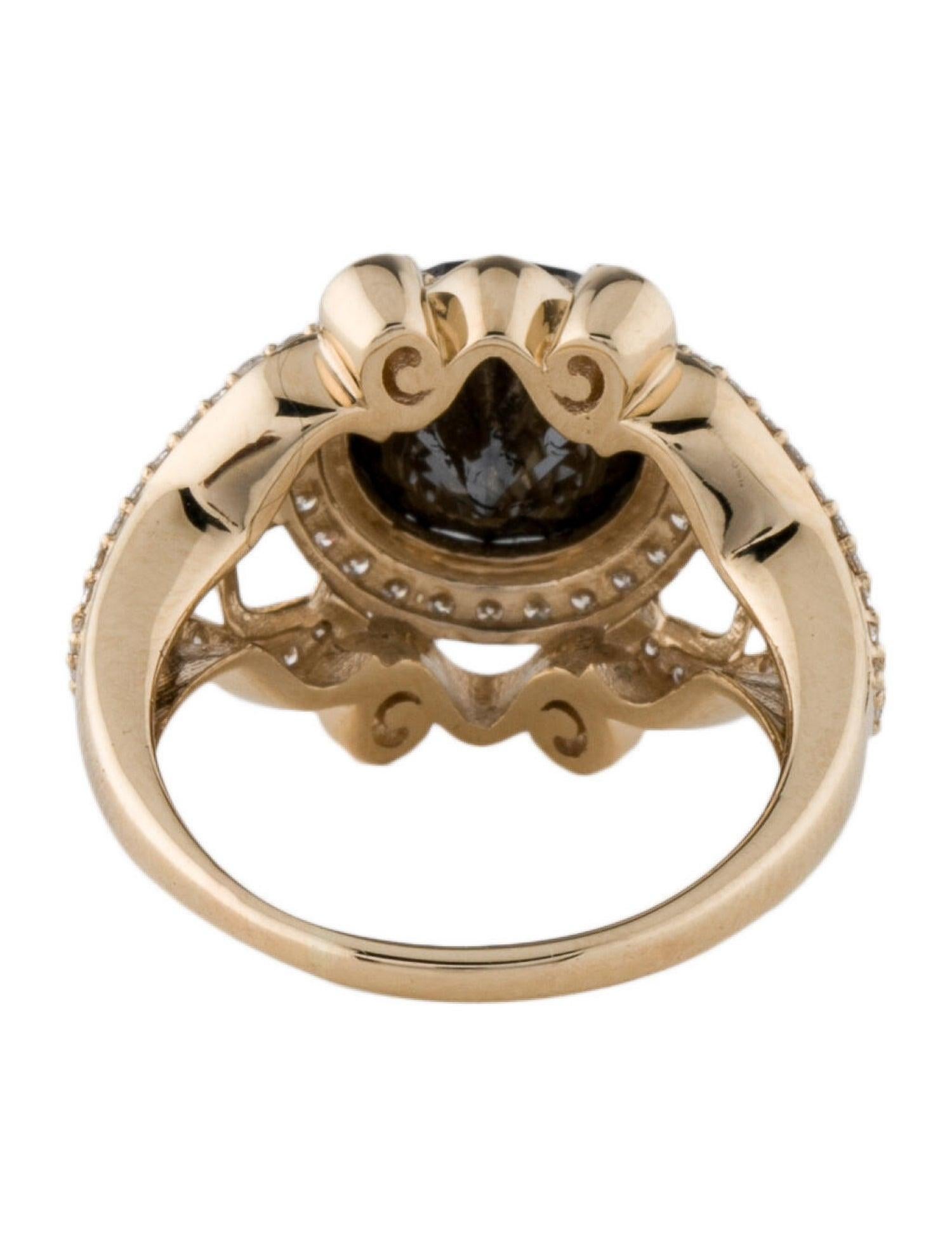 Brilliant Cut Opulent 14K Gold Diamond Cocktail Ring - 4.44ct Statement Piece - Size 6.75 For Sale