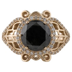 Opulent 14K Gold Diamond Cocktail Ring - 4.44ct Statement Piece - Size 6.75