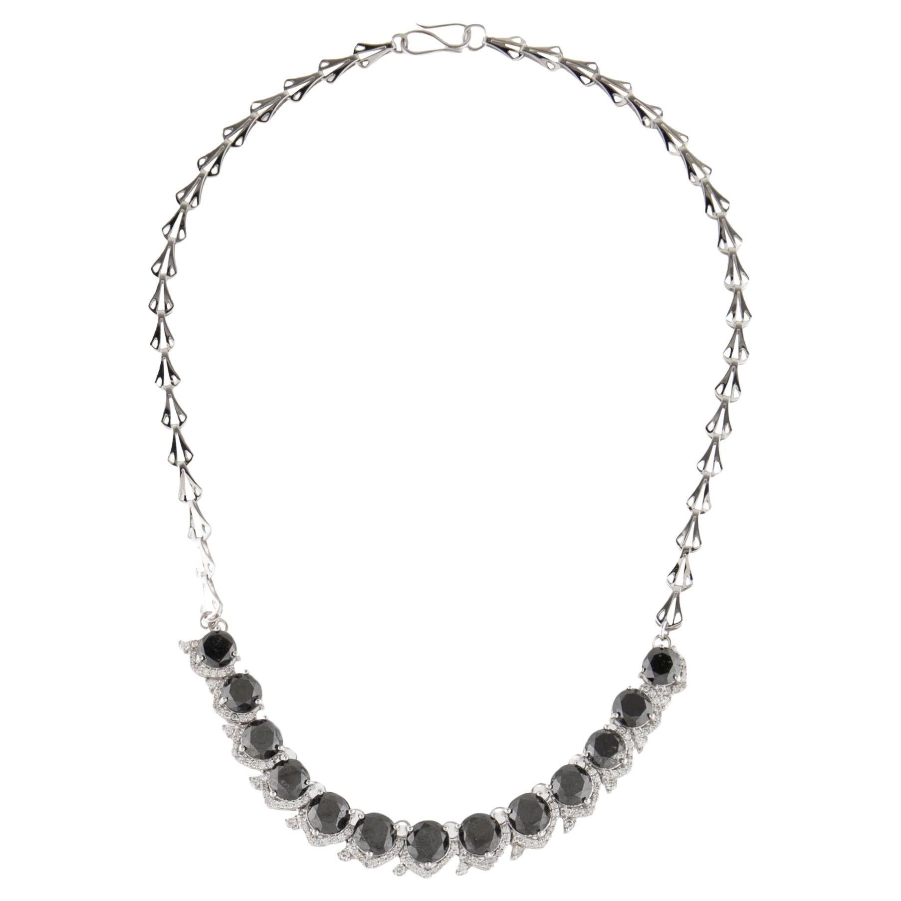 14K 22.55ctw Diamond Collar Necklace - Exquisite & Elegant Statement Piece