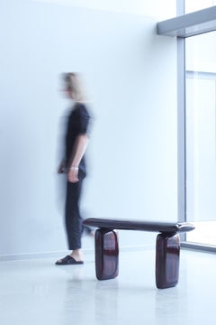 Magma, Hand-Sculpted Oak Wood and Resin Designer Seating, Made in NL