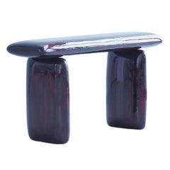Magma, Hand-Sculpted Oak Wood and Resin Designer Seating, Made in NL