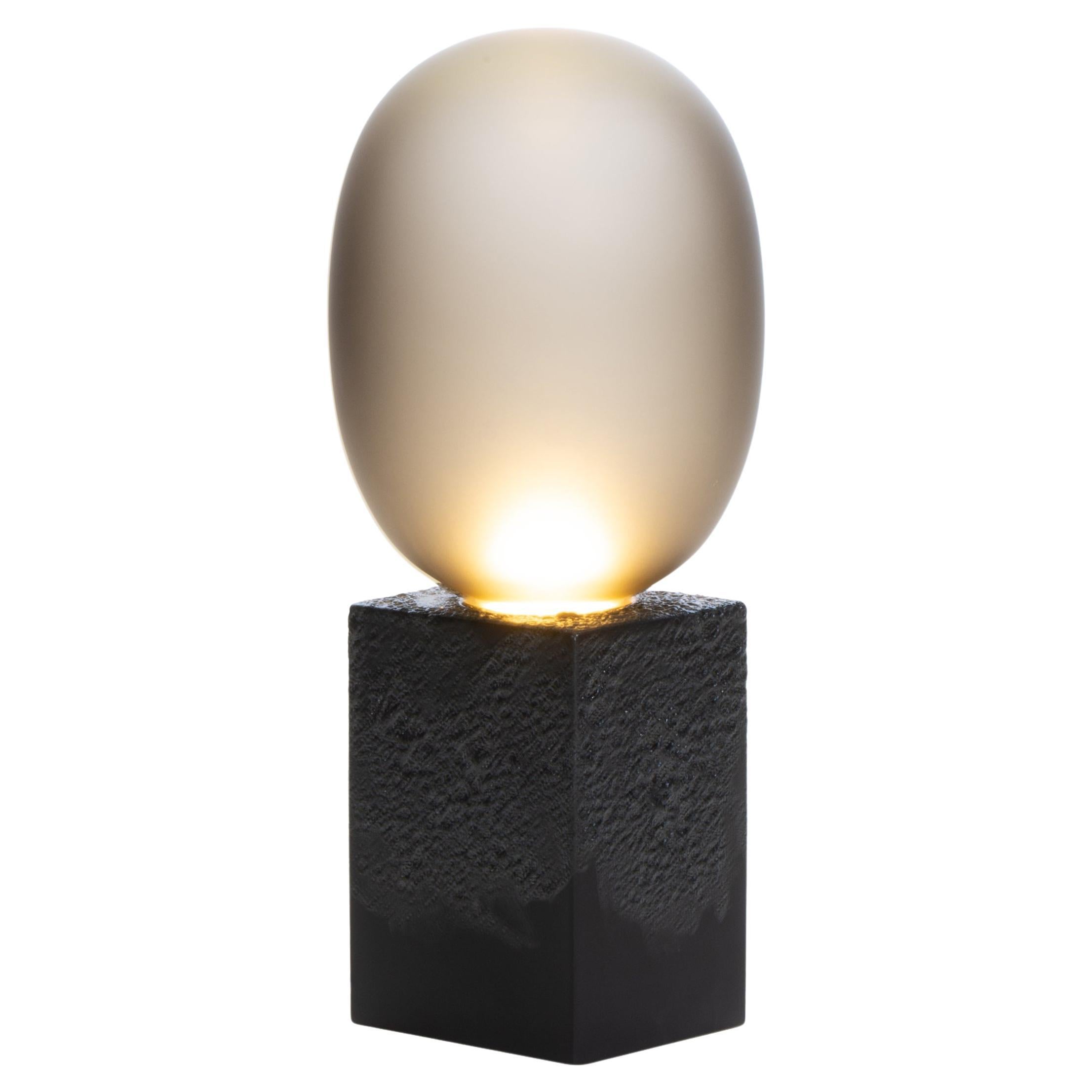 Magma One High Smoky Grey Acetato Black Table Lamp by Pulpo